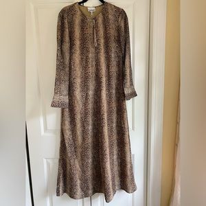 GANNI Printed Long Sleeve Maxi Dress Snake Starfish Size:38